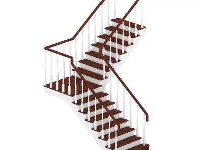 Wooden Stairs 13 3D model