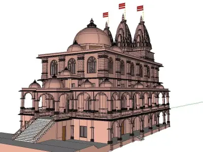 Architecture-Religion-God-Culture-Temple-0266 indian temple w... 3D model