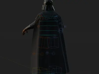 Darth Vader 3D Model Revenge of the Sith Rigged PBR Blender FBX Low-poly 3D model