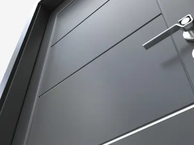 Modern Wooden Interior Door with Furniture 007 3D model