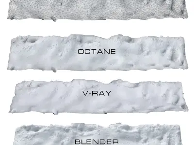 Snow scan 5B Low-poly 3D model