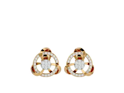 Light Minimalist Diamond Earrings 3D print model 3