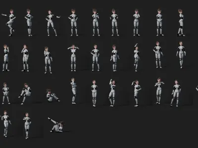 Nova Rae Cartoon Sci-Fi Girl Low-poly 3D model