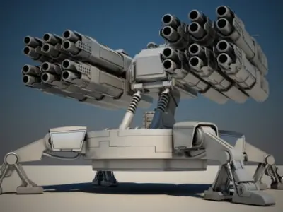 Spider auto turret 3D model