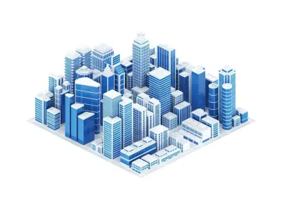 Abstract skyscrapercity Low-poly 3D model