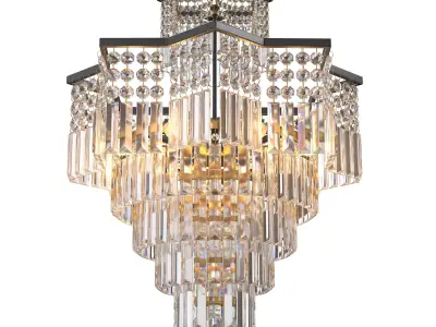 TOCHIC 8 Lights Black Crystal Chandelier 3D model