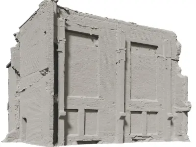 Destroyed industrial building 01 3D model