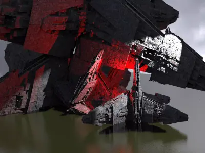 Sci-Fi City dystopia Mega city colony Pyramid City shipwraiths  3D model