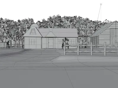 Old Wooden House - Farm Low-poly 3D model