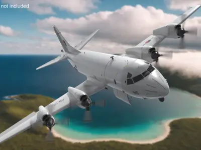  South Korea P3 Orion Anti Submarine Plane Rigged for Maya 