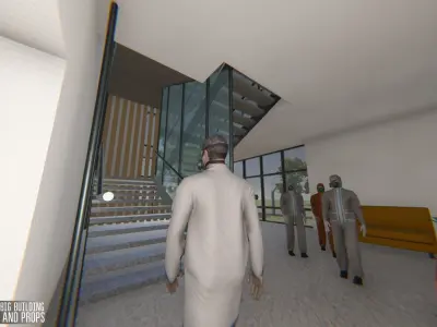 Laboratory - big building  characters and props Low-poly 3D model