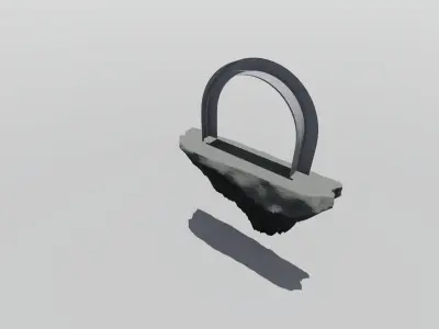 Portal Arch on Floating Island Low-poly 3D model