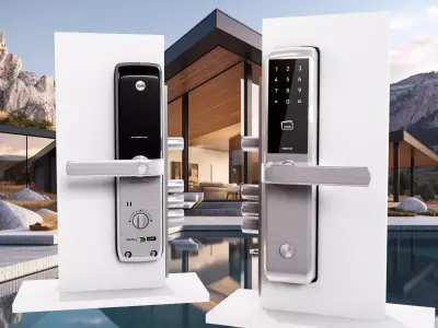 Large Digital Door Lock 3D model Code YDM3168 Low-poly 3D Low-poly 3D model