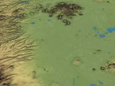 Mexico City - Topography Terain Low-poly 3D model