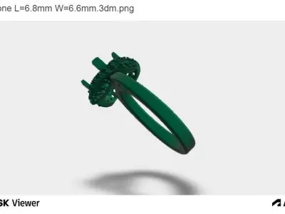 Woman Ring with Asscher Centre Stone 3D print model