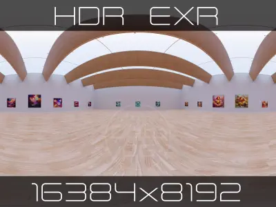 HDRI - Art Museum Gallery Interior 28 - 16384x8192 Texture