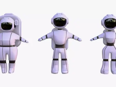 Stylized Space Astronaut Character Set M1 3D model