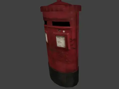 London Postbox low poly Free low-poly 3D model