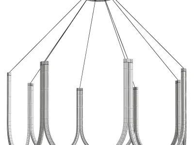 U Shaped Metal Suspended Lighting Low-poly 3D model