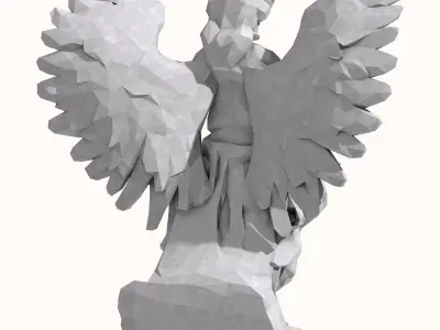 Angel statue low poly 1 3D print model