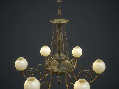 Ornamental Chandelier Low-poly 3D model