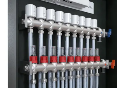 Heating system smart home 3D model