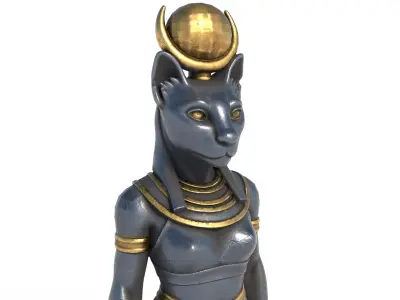 Egyptian Goddess Bastet Low-poly 3D model