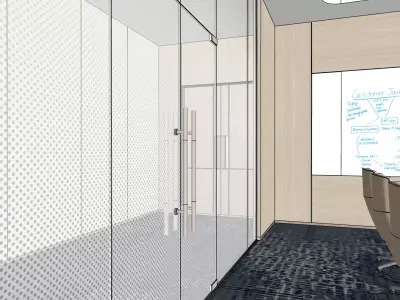 Modern Conference Room Interior Meeting Room 3D Model SKP OBJ D5 3D model