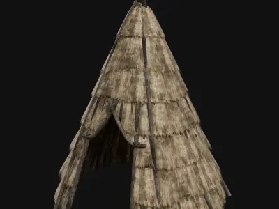 PRIMITIVE HUT SHELTER COTTAGE HOUSE NATIVE PRIMAL AAA COLLECTION Low-poly 3D model