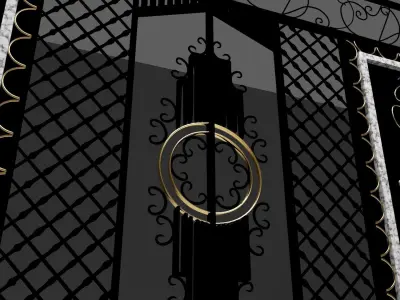 reja porton de hierro forjado 3D model