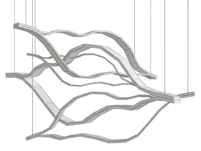 Chandelier collection 3d model pendant light with flower Low-poly 3D model
