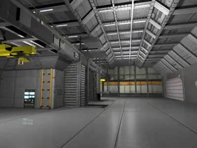 Shuttle Bay Low-poly 3D model