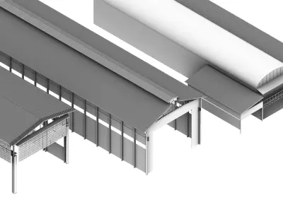 Warehouse collection floor plan of building 3D model
