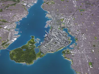  Vancouver - 3D City Model Low-poly 3D model