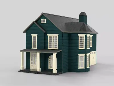 British House Design 19T3 Low-poly 3D model