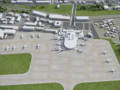Vilnius - Airport - VNO Low-poly 3D model