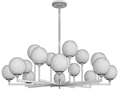 Ball Valley Chandelier 16 Low-poly 3D model