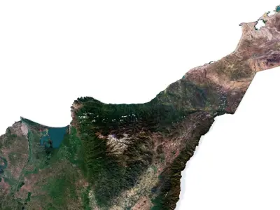 Colombia Terrain 3D Map  3D model