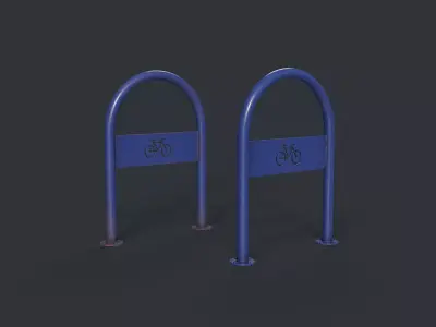 Bike Rack 18 PBR Game Ready Low-poly 3D model