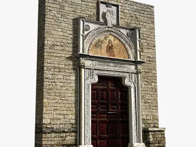 Medieval Romanic Style Portal no 2 Low-poly 3D model