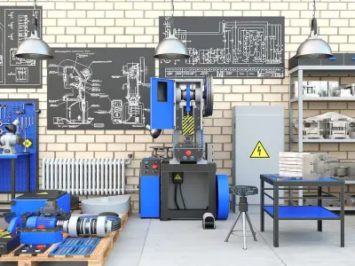 Mechanical press - Collection for industrial interior one 3D model