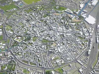Leuven - 3D City Model Low-poly 3D model