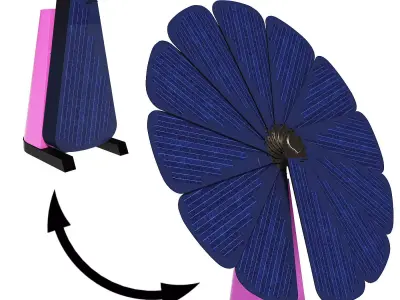 SmartFlower solar panel system Low-poly 3D model