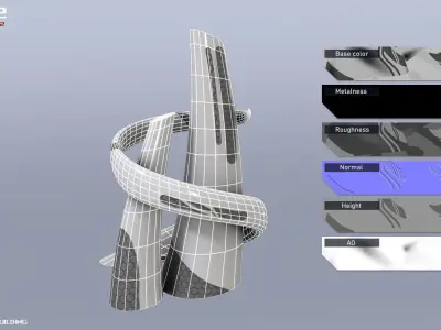 Scifi building 3D model buy