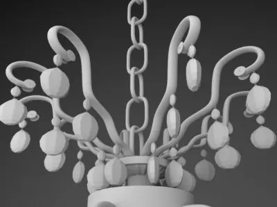 Big Vintage Chandelier Low-poly 3D model