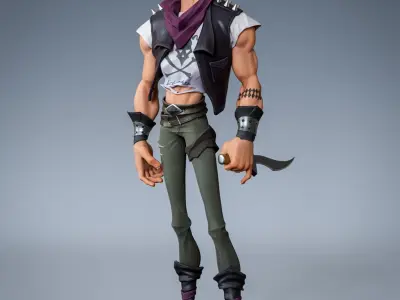 Punk Male Low-poly 3D model