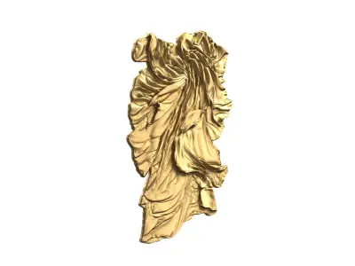 Golden Flowing Fabric decor set wall mural 3D Model for CNC  3D print model