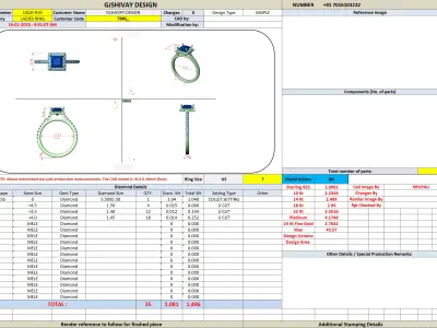 Princess Cut Halo Diamond Engagement Ring CAD 3D print model