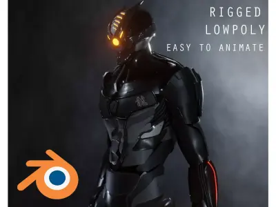 Cyber Mercenary Character - Low-poly 3D Model Low-poly 3D model