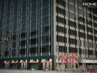 NYC Building Paramount Plaza Low-poly 3D model